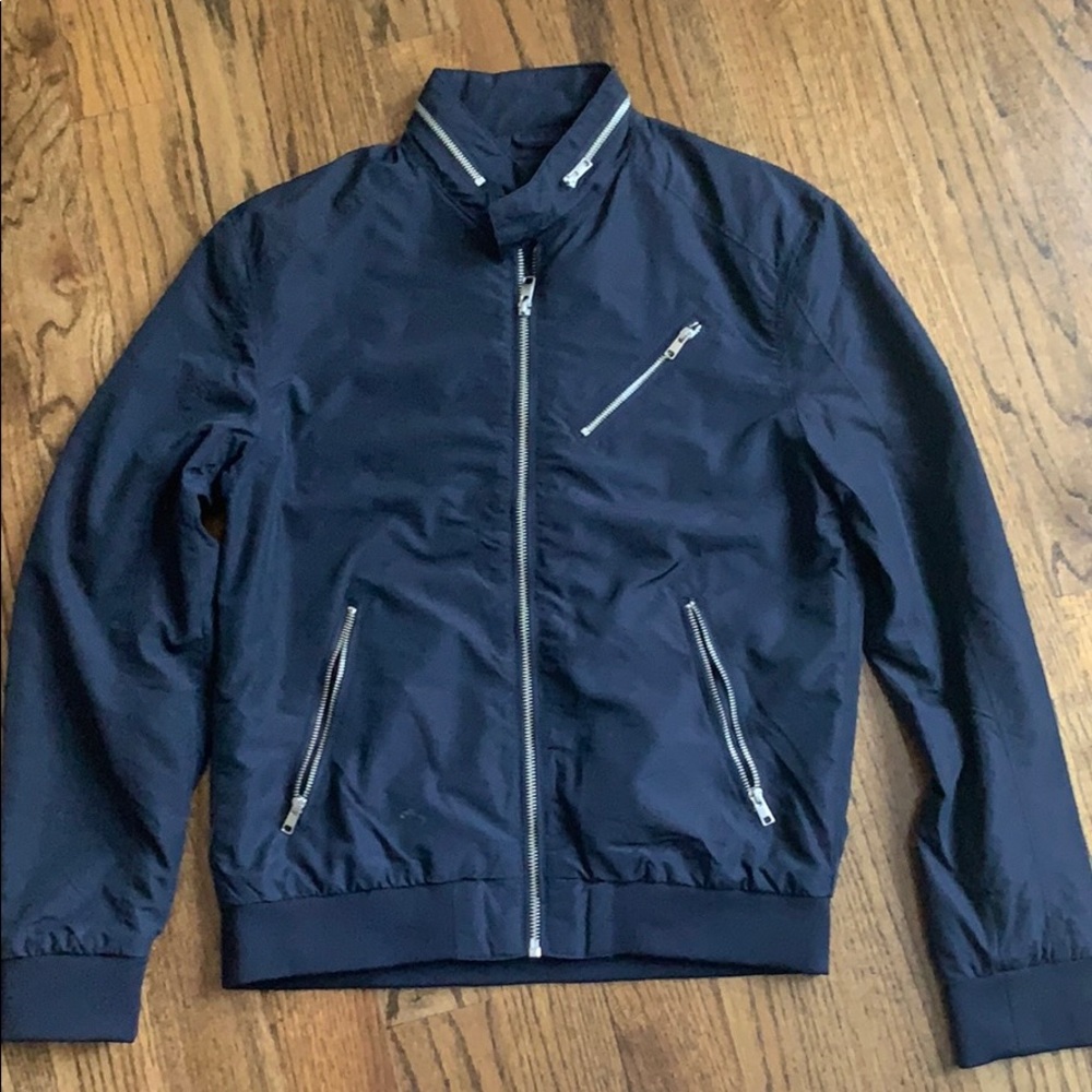 H&M navy biker bomber jacket